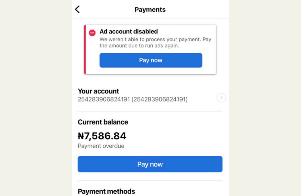 Prepaid account vs Postpaid account on Facebook