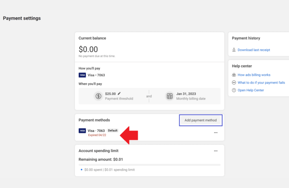 7 ways to fix Billing Card not usable Facebook Ads